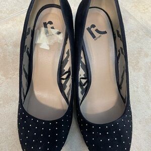 Report Black Wedge with Studded Details